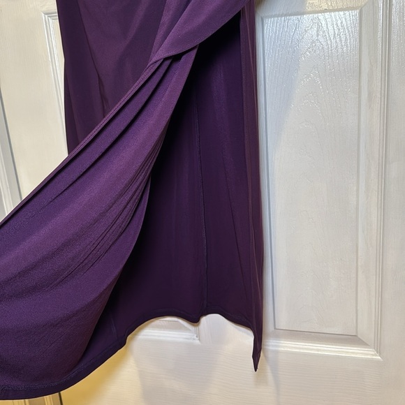 Alex Evenings Long Matte Jersey Special Occasion Dress Illusion Neckline Size 8 - Picture 9 of 16